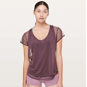 Lululemon Arctic Plum Purple Set The Course Short Sleeve Top Shirt